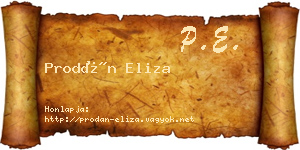 Prodán Eliza névjegykártya